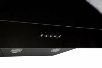 Вытяжка наклонная 600 Черная NS-60B (FR) 3 ребра, (стекло, кноп.упр, 600м3)